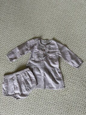 Stella McCartney Kids Girls Light Lavender Ruffle Tunic Dress with Bloomers